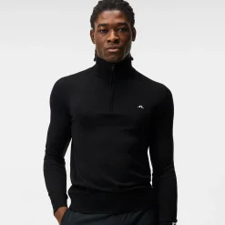 J.Lindeberg Kian Zipped Golf Sweater Svart Black Outlet