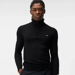 J.Lindeberg Kian Zipped Golf Sweater Svart Black Outlet