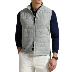 Ralph Lauren Knit Full Zip Vest Performance Wool Andover Heather Best