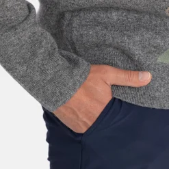 Lyle & Scott Lambswool Blend Argyle V-Neck Grå Blå Grey/Navy (X934) Online