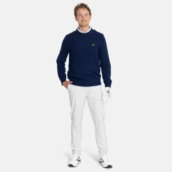 Lyle & Scott Lambswool Blend Crew Bright Navy (X929) Best