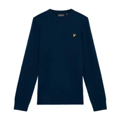 Lyle & Scott Lambswool Blend Crew Bright Navy (X929) Best