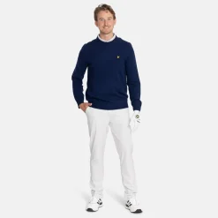 Lyle & Scott Lambswool Blend Crew Bright Navy (X929) Best