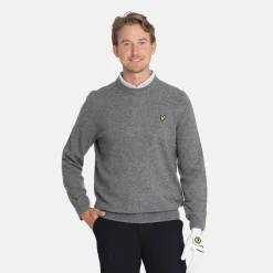 Lyle & Scott Lambswool Blend Crew Grey Sidewalk (X930) Outlet