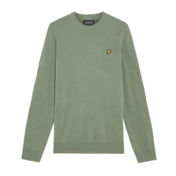 Lyle & Scott Lambswool Blend Crew Green Sage L (X932) New