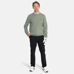 Lyle & Scott Lambswool Blend Crew Green Sage L (X932) New