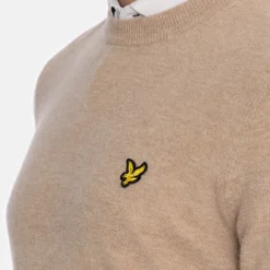 Lyle & Scott Lambswool Blend Crew Beige Beige (Oatmeal X931) Discount