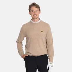 Lyle & Scott Lambswool Blend Crew Beige Beige (Oatmeal X931) Discount