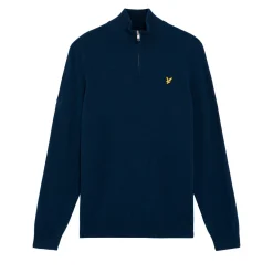 Lyle & Scott Lambswool Blend Quarter Zip Bright Navy (X929) Clearance