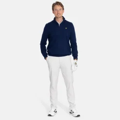 Lyle & Scott Lambswool Blend Quarter Zip Bright Navy (X929) Clearance