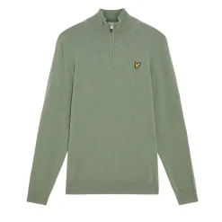 Lyle & Scott Lambswool Blend Quarter Zip Green Sage L (X932) Outlet