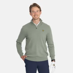 Lyle & Scott Lambswool Blend Quarter Zip Green Sage L (X932) Outlet