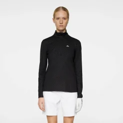 J.Lindeberg Lauryn Quarter Zip Mid Layer Svart Black Hot
