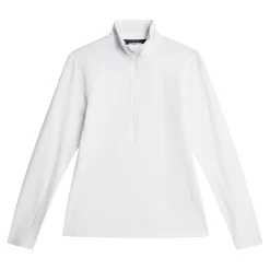 J.Lindeberg Lauryn Quarter Zip Mid Layer Vit White New
