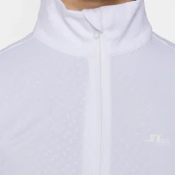 J.Lindeberg Lauryn Quarter Zip Mid Layer Vit White New