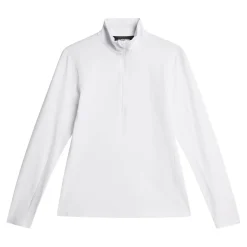 J.Lindeberg Lauryn Quarter Zip Mid Layer Vit White New