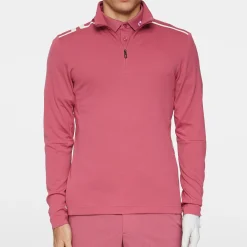 J.Lindeberg Leon Quarter Zip Mid Layer Rose-Wine Discount