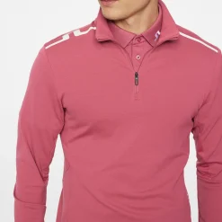 J.Lindeberg Leon Quarter Zip Mid Layer Rose-Wine Discount