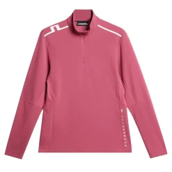 J.Lindeberg Leon Quarter Zip Mid Layer Rose-Wine Discount