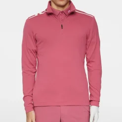 J.Lindeberg Leon Quarter Zip Mid Layer Rose-Wine Discount