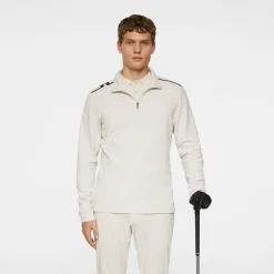 J.Lindeberg Leon Quarter Zip Mid Layer Moonbeam Discount