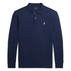 Ralph Lauren Long Sleeve Polo Performance Stretch Mesh Refined Navy Sale