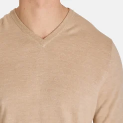 Callaway Ls V-Neck Merino Beige Heather Discount