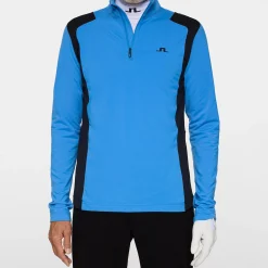 J.Lindeberg Lukas Quarter Zip Mid Layer Sonic-Blue
