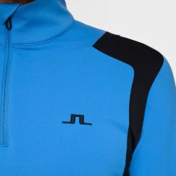 J.Lindeberg Lukas Quarter Zip Mid Layer Sonic-Blue