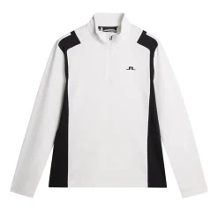 J.Lindeberg Lukas Quarter Zip Mid Layer Vit White New