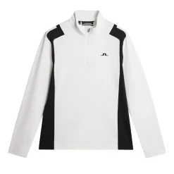 J.Lindeberg Lukas Quarter Zip Mid Layer Vit White New