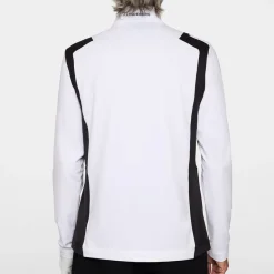 J.Lindeberg Lukas Quarter Zip Mid Layer Vit White New
