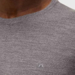 J.Lindeberg Lyle Merino Crew Neck Sweater Grey-Melange Hot