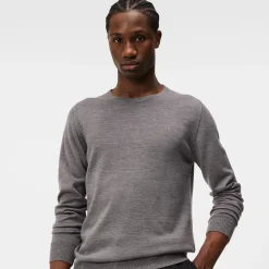 J.Lindeberg Lyle Merino Crew Neck Sweater Grey-Melange Hot