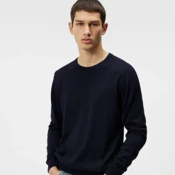 J.Lindeberg Lyle Merino Crew Neck Sweater Blå Navy Discount