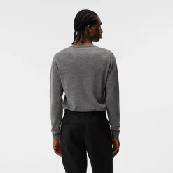J.Lindeberg Lymann Merino V-Neck Sweater Grey-Melange Online