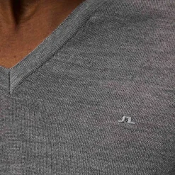 J.Lindeberg Lymann Merino V-Neck Sweater Grey-Melange Online