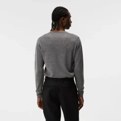 J.Lindeberg Lymann Merino V-Neck Sweater Grey-Melange Online