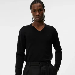 J.Lindeberg Lymann Merino V-Neck Sweater Svart Black Online