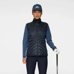 J.Lindeberg Madde Quilt Hybrid Vest Blå JL Navy Clearance
