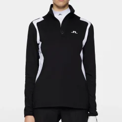J.Lindeberg Mae Quarter Zip Mid Layer Svart Black Sale