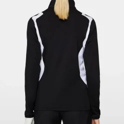 J.Lindeberg Mae Quarter Zip Mid Layer Svart Black Sale