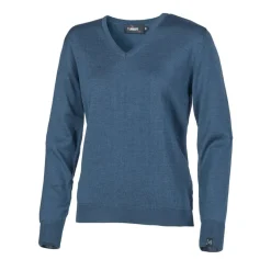 Ivanhoe Merino V-Neck Blå Steel (617) Clearance