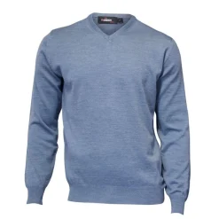 Ivanhoe Merino V-Neck Blå Blå (Denim 071) Hot
