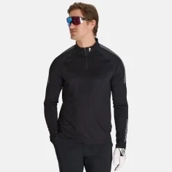 Peak Performance M Half Zip Baselayer Black-Motion Grey- Hot