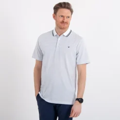 Callaway Mini Stripe Polo Vit Vit (100) New