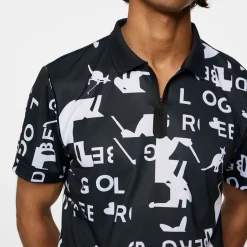 J.Lindeberg Miro Print Polo JL x Kangol JL Kangol Black White M Best