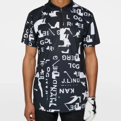 J.Lindeberg Miro Print Polo JL x Kangol JL Kangol Black White M Best