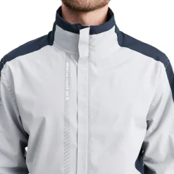 Abacus M Links Stretch Rainjacket Grå 373-Navy-Lt.Grey Discount