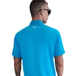 Nike M Nk Df Tour Polo Print Laser Blue-White Best